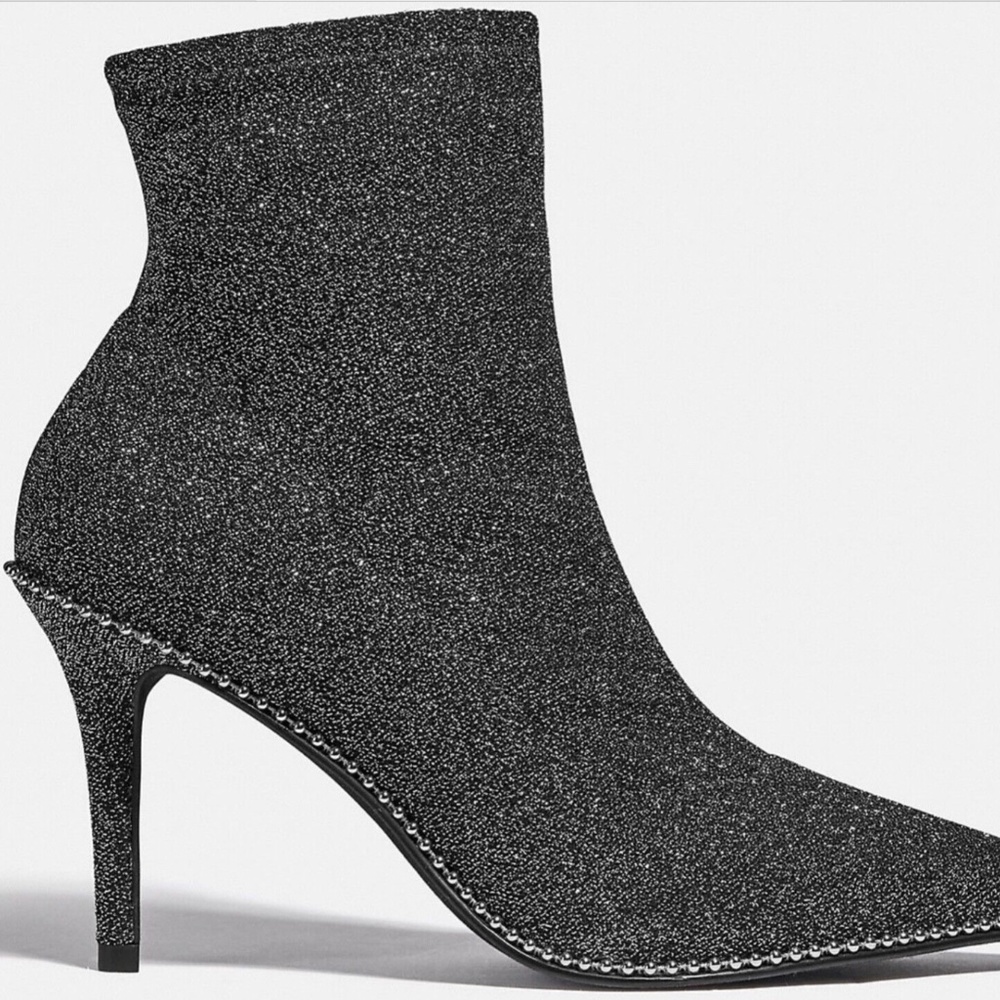 Coach Whitny Lurex Bootie Size 8.5 Style C0382 Silver